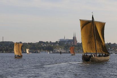 Group sailing in a reconstruction of a Viking ship