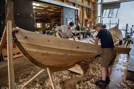 Faroese Tíggjumannafar built in 2024. Photo: Werner Karrasch / Copyright Viking Ship Museum in Roskilde. Faroese Tíggjumannafar built in 2024. Photo: Werner Karrasch / Copyright Viking Ship Museum in Roskilde.