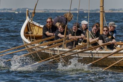 Group sailing in traditional Nordic boats