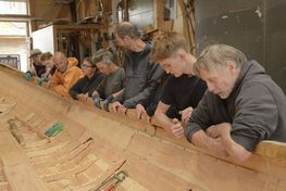 Faroese Tíggjumannafar built in 2024. Photo: Werner Karrasch / Copyright Viking Ship Museum in Roskilde. Faroese Tíggjumannafar built in 2024. Photo: Werner Karrasch / Copyright Viking Ship Museum in Roskilde.
