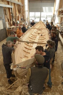 Faroese Tíggjumannafar built in 2024. Photo: Werner Karrasch / Copyright Viking Ship Museum in Roskilde. Faroese Tíggjumannafar built in 2024. Photo: Werner Karrasch / Copyright Viking Ship Museum in Roskilde.