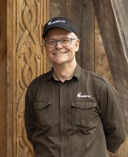 Direktør og arkæolog Lars Holten, Sagnlandet Lejre holder foredrag i Vikingeskibsmuseet Venner 14. november 2024. Foto: Ole Malling